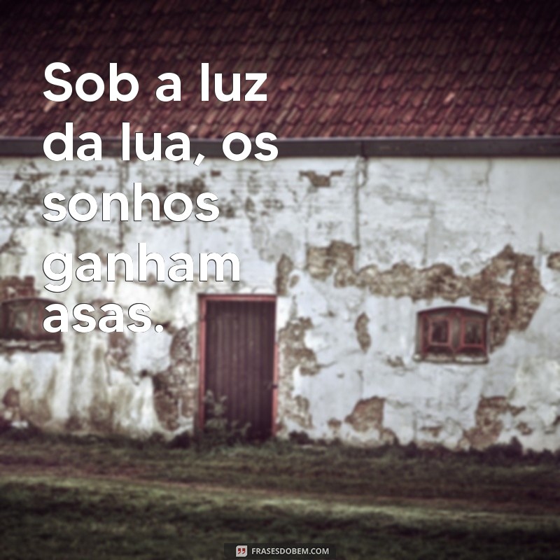 frases pra lua Sob a luz da lua, os sonhos ganham asas.