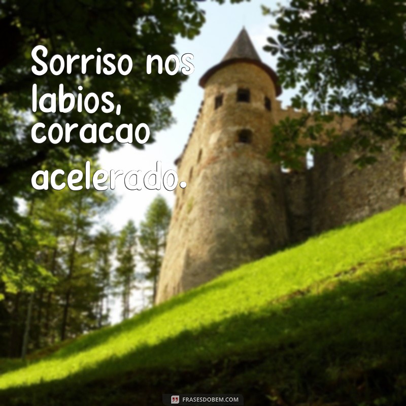 frases poemas curtos Sorriso nos lábios, coração acelerado.