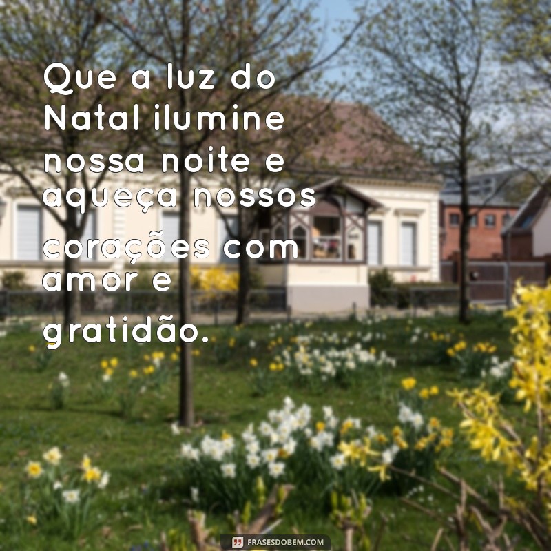 mensagem para ceia de natal Que a luz do Natal ilumine nossa noite e aqueça nossos corações com amor e gratidão.