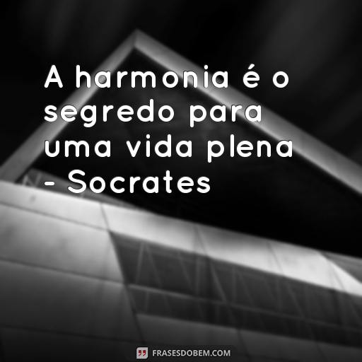 As Melhores Frases de Filósofos para o Twitter - Ideias Inspiradoras para o Seu Feed A harmonia é o segredo para uma vida plena - Socrates