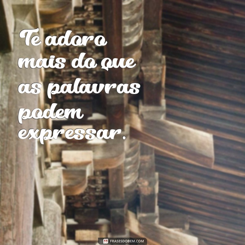 frases te adoro Te adoro mais do que as palavras podem expressar.