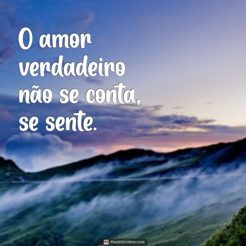 frases amor que não se mede O amor verdadeiro não se conta, se sente.