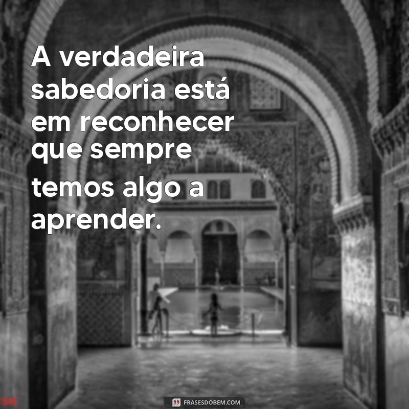 frases de humildade e sabedoria A verdadeira sabedoria está em reconhecer que sempre temos algo a aprender.