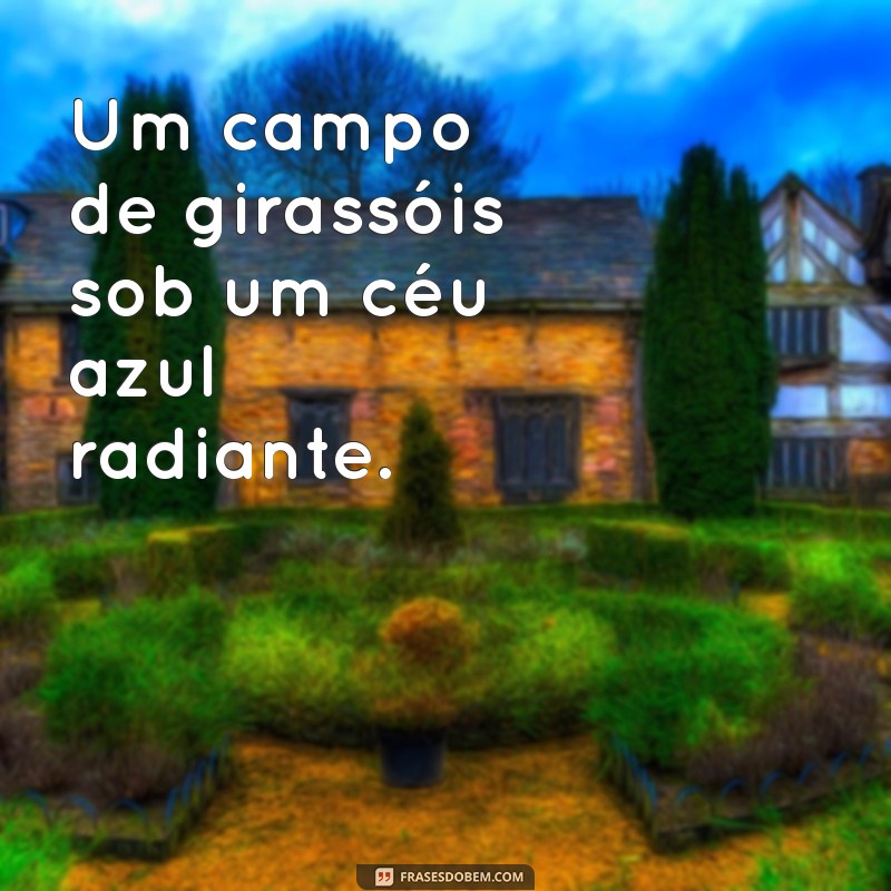 imagens com flores Um campo de girassóis sob um céu azul radiante.