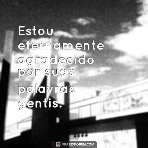 Gratidão: 30 Frases Para Expressar o Seu Agradecimento a Alguém Estou eternamente agradecido por suas palavras gentis.