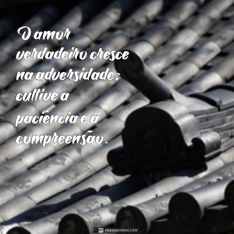 conselho de amor O amor verdadeiro cresce na adversidade; cultive a paciência e a compreensão.