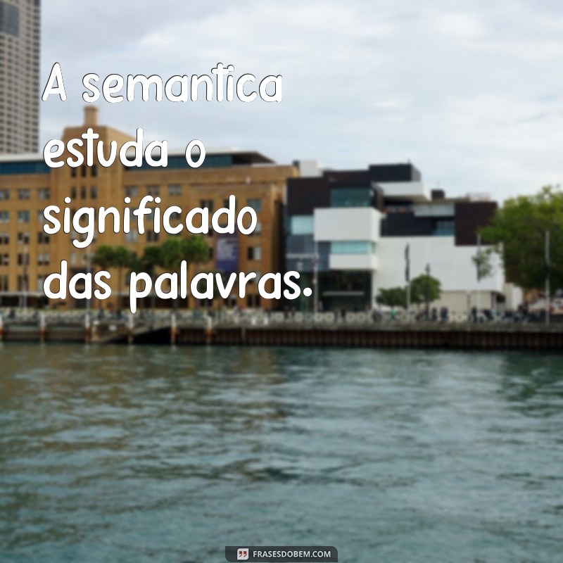 semântica exemplos de frases A semântica estuda o significado das palavras.