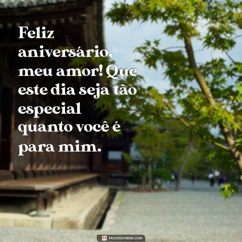 feliz aniversário pro esposo Feliz aniversário, meu amor! Que este dia seja tão especial quanto você é para mim.