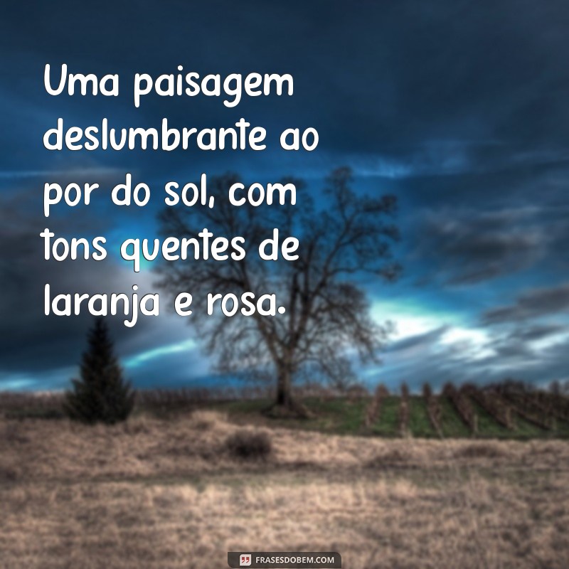 foto legal para perfil do whatsapp Uma paisagem deslumbrante ao pôr do sol, com tons quentes de laranja e rosa.