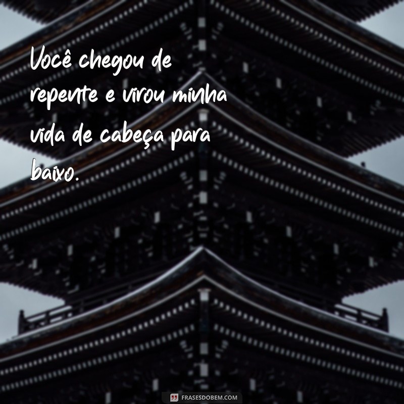 você chegou de repente frases Você chegou de repente e virou minha vida de cabeça para baixo.