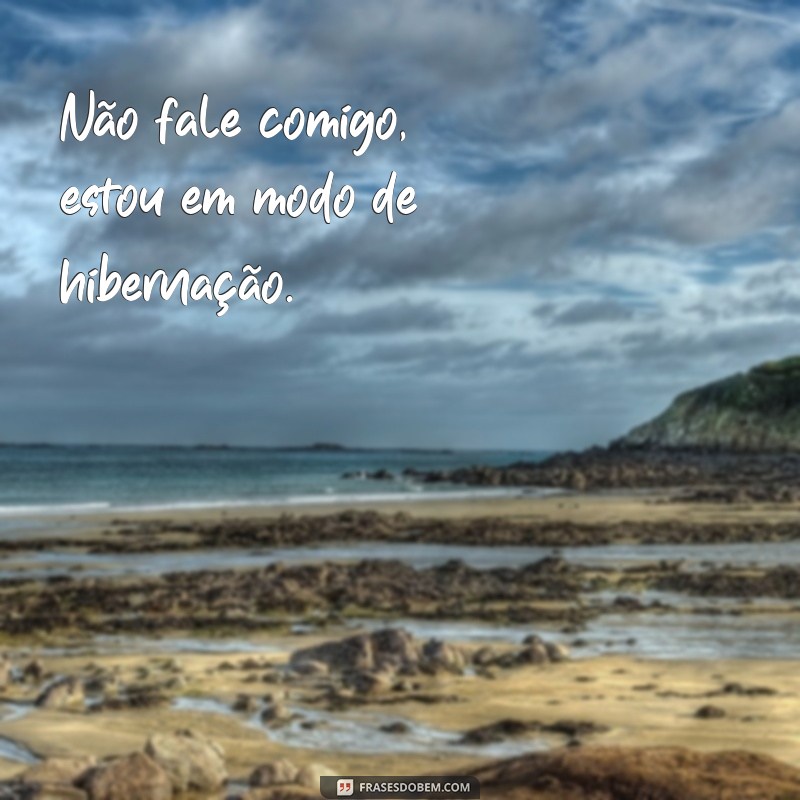 nao fale comigo Não fale comigo, estou em modo de hibernação.