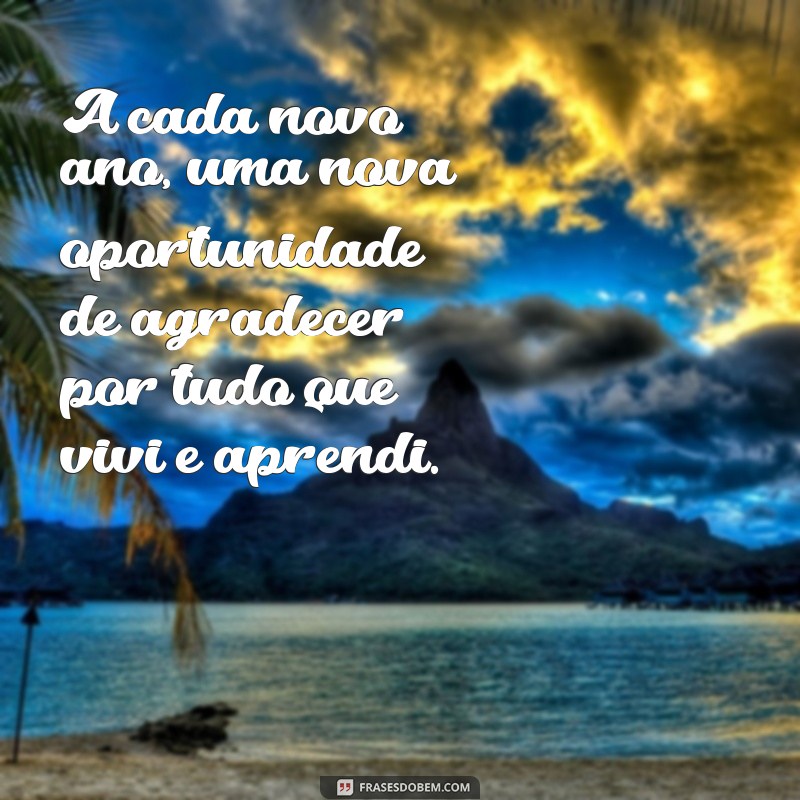 frases gratidão por mais um ano de vida A cada novo ano, uma nova oportunidade de agradecer por tudo que vivi e aprendi.