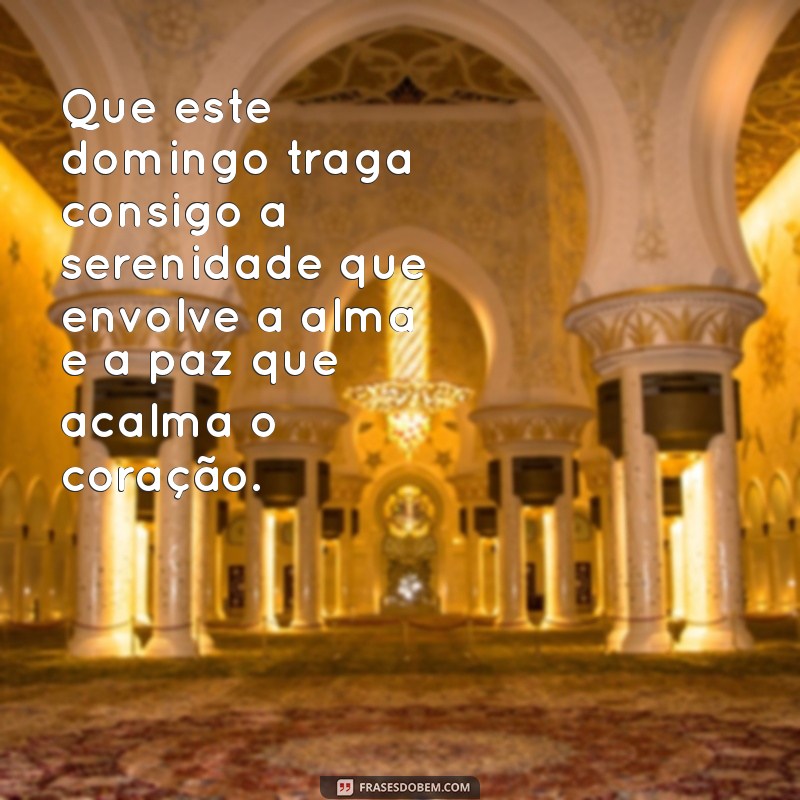 msg de domingo de paz Que este domingo traga consigo a serenidade que envolve a alma e a paz que acalma o coração.