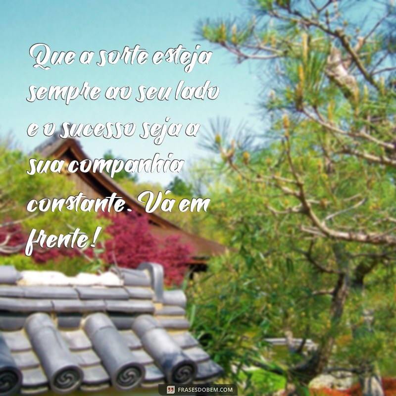 mensagem de boa sorte e sucesso Que a sorte esteja sempre ao seu lado e o sucesso seja a sua companhia constante. Vá em frente!