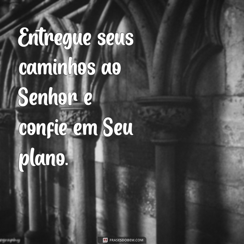 entregue seus caminhos ao senhor Entregue seus caminhos ao Senhor e confie em Seu plano.