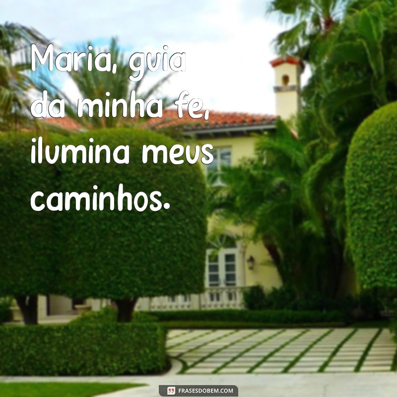 frases para nossa senhora Maria, guia da minha fé, ilumina meus caminhos.