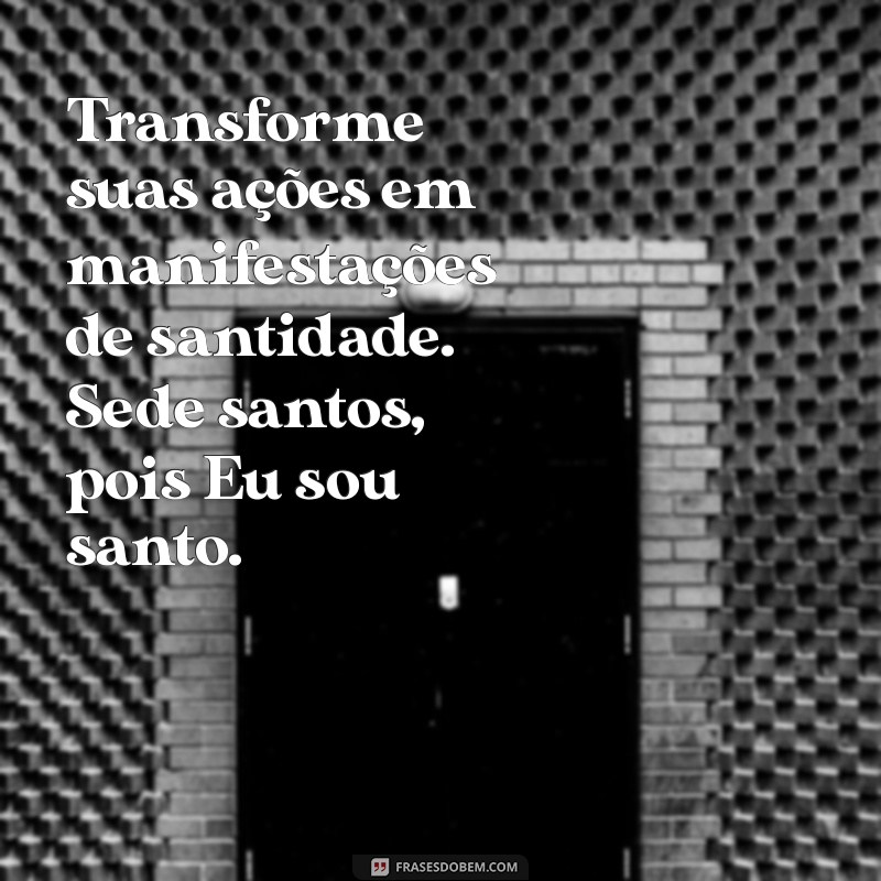 Entenda o Versículo Sede Santos, Porque Eu Sou Santo: Reflexões e Significados 