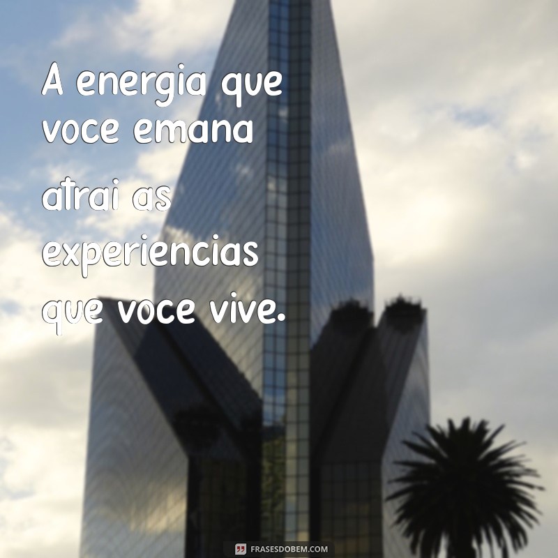 frases sobre energia A energia que você emana atrai as experiências que você vive.