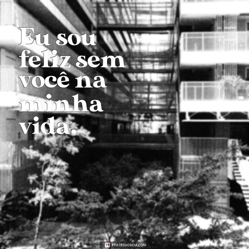 frases eu vou postar so pra doer em você Eu sou feliz sem você na minha vida.