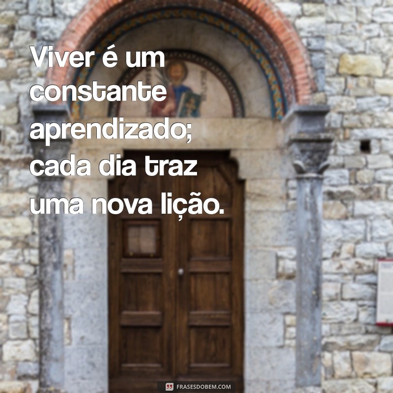 viver e aprender Viver é um constante aprendizado; cada dia traz uma nova lição.