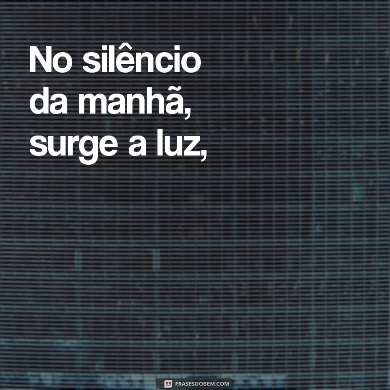 poemas motivacionais No silêncio da manhã, surge a luz,