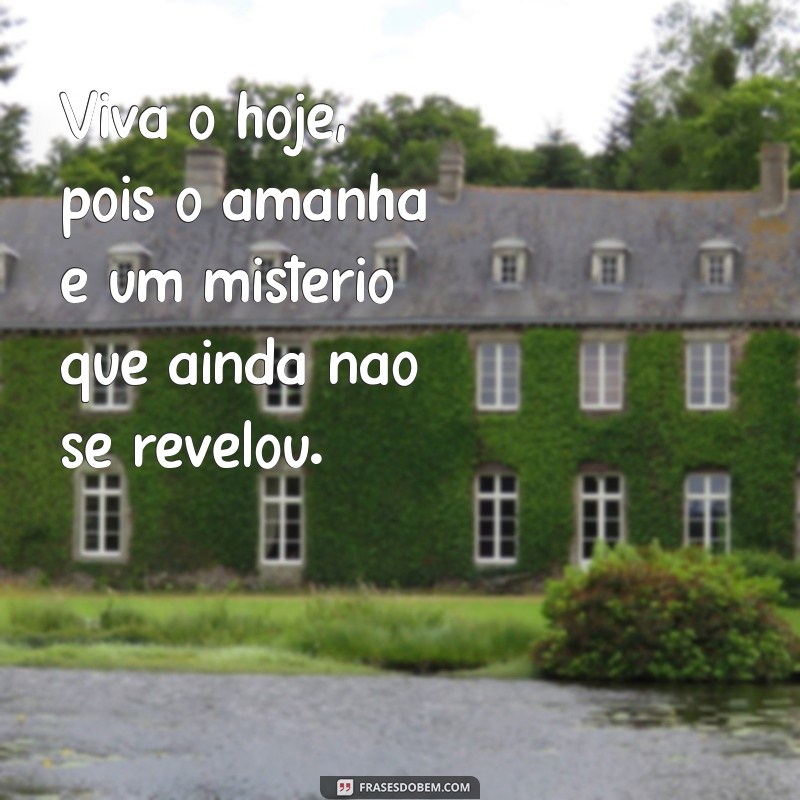 carpe diem frases Viva o hoje, pois o amanhã é um mistério que ainda não se revelou.