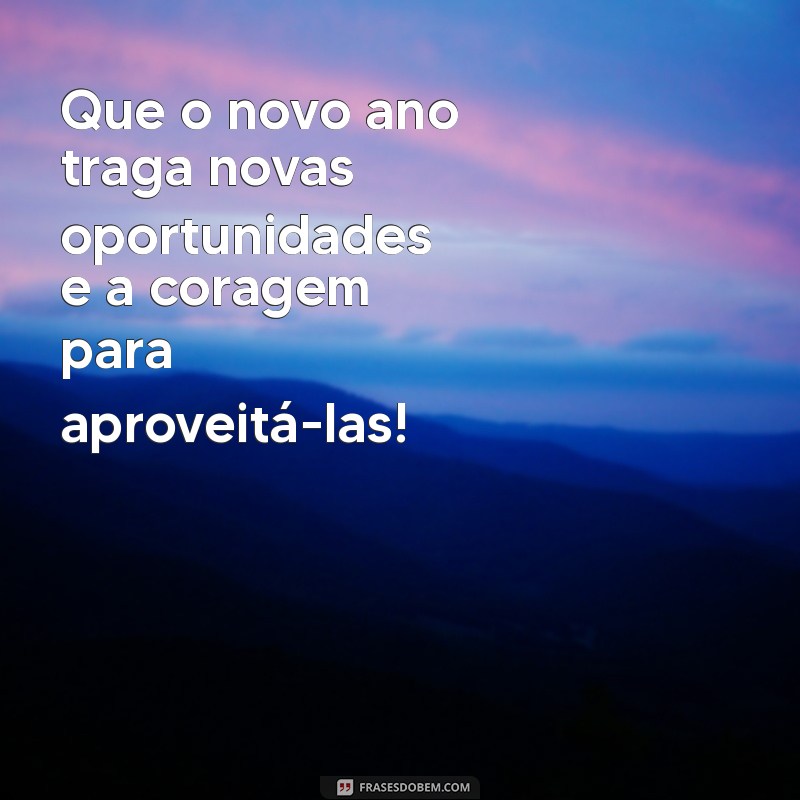 frases de ano novo 2023 Que o novo ano traga novas oportunidades e a coragem para aproveitá-las!