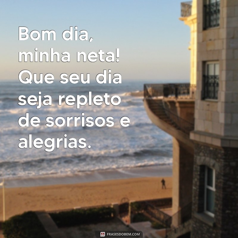 bom dia minha neta Bom dia, minha neta! Que seu dia seja repleto de sorrisos e alegrias.