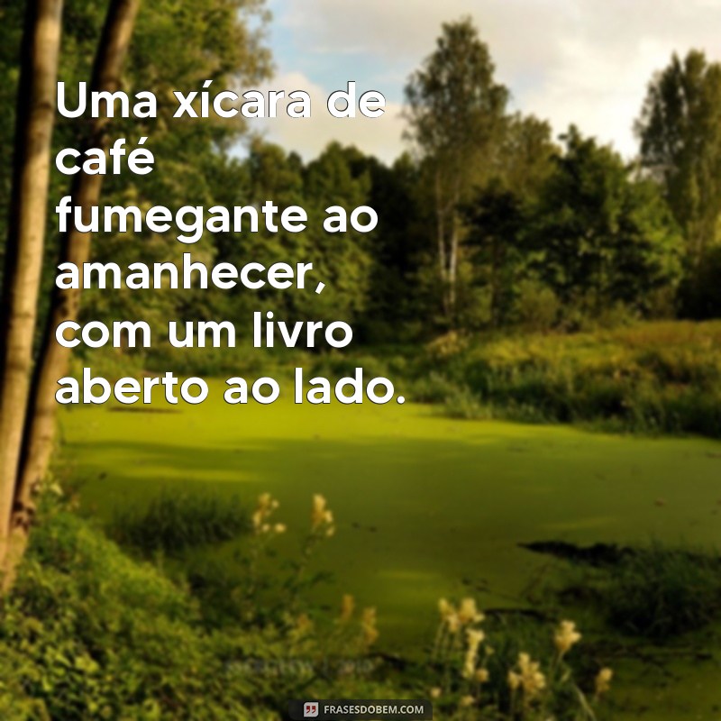 tumblr fotos para perfil do whatsapp Uma xícara de café fumegante ao amanhecer, com um livro aberto ao lado.