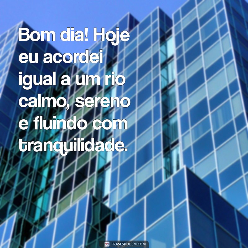 Bom Dia: Acordei Hoje com a Mesma Energia de Sempre! 