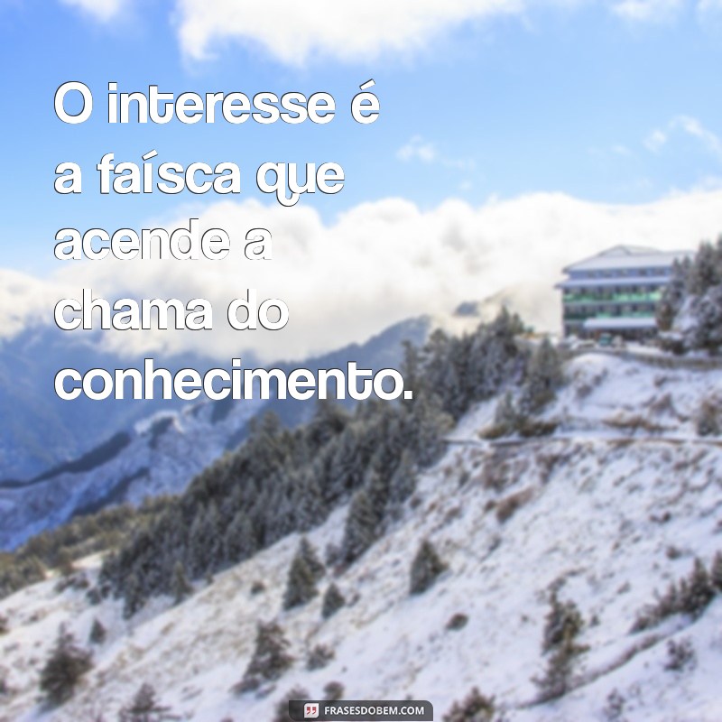 frases sobre interesse O interesse é a faísca que acende a chama do conhecimento.