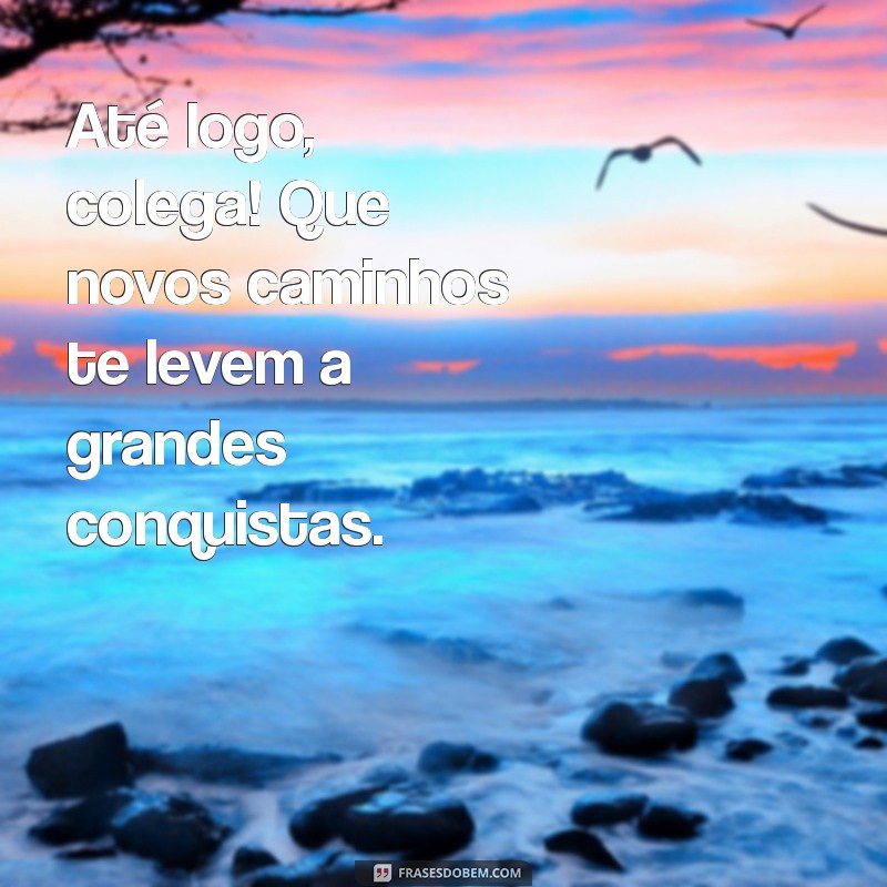 despedida colega trabalho Até logo, colega! Que novos caminhos te levem a grandes conquistas.