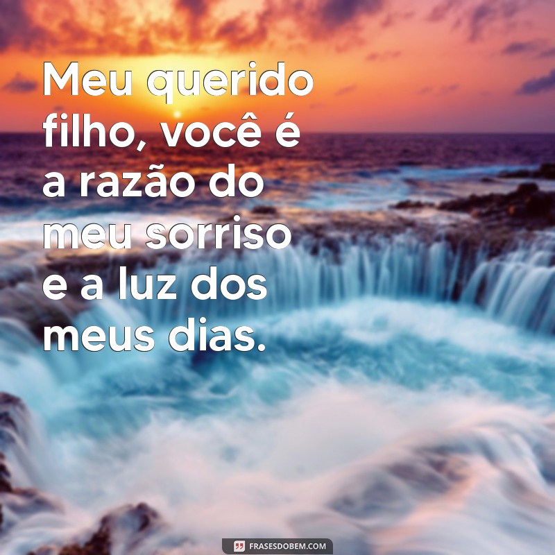 declaração de amor filho Meu querido filho, você é a razão do meu sorriso e a luz dos meus dias.