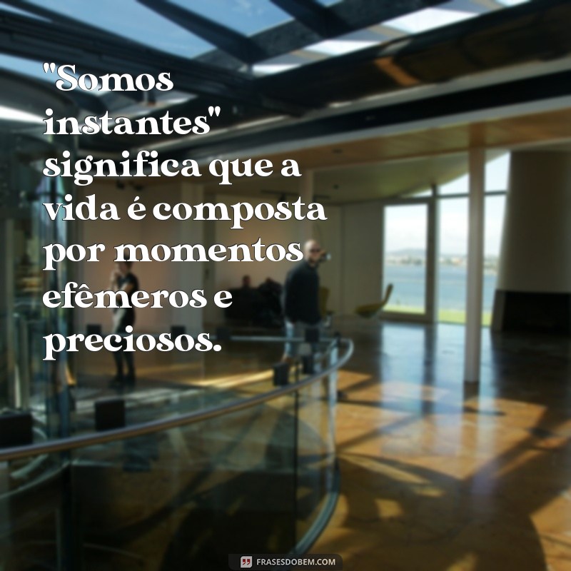 o'que significa somos instantes 