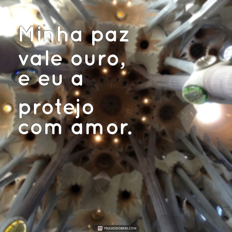 frases minha paz vale ouro Minha paz vale ouro, e eu a protejo com amor.