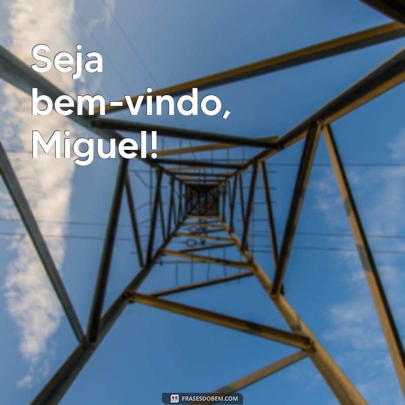 seja bem vindo miguel Seja bem-vindo, Miguel!