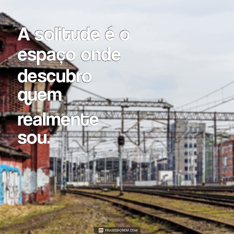 aprenda a ser sozinha frases A solitude é o espaço onde descubro quem realmente sou.