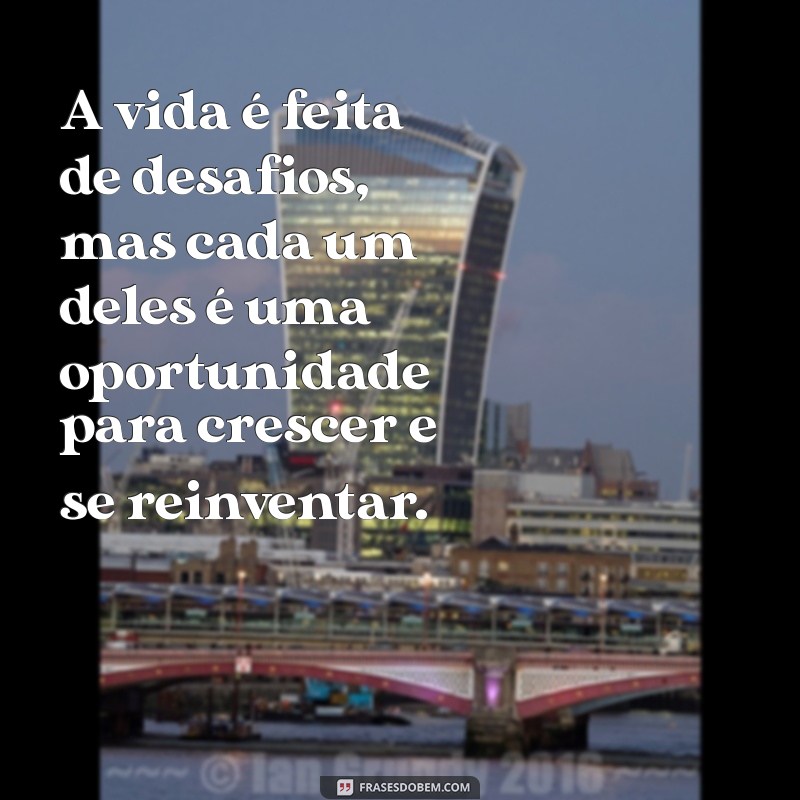 mensagem superacao vida A vida é feita de desafios, mas cada um deles é uma oportunidade para crescer e se reinventar.