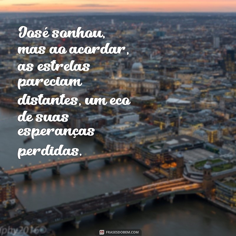 poesia e agora josé José sonhou, mas ao acordar, as estrelas pareciam distantes, um eco de suas esperanças perdidas.