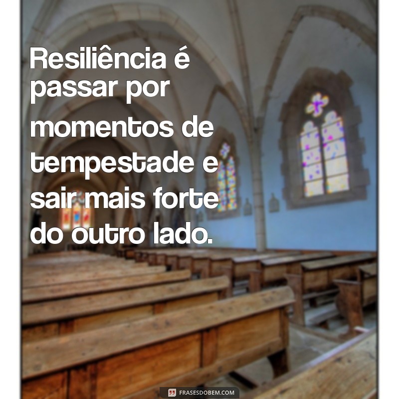 resiliência é passar por momentos Resiliência é passar por momentos de tempestade e sair mais forte do outro lado.