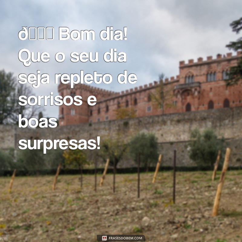 mensagem de bom dia tudo de ótimo para whatsapp 🌞 Bom dia! Que o seu dia seja repleto de sorrisos e boas surpresas!