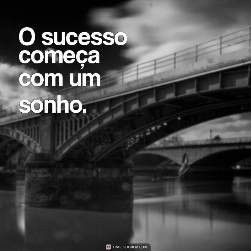 sucesso frases curtas O sucesso começa com um sonho.