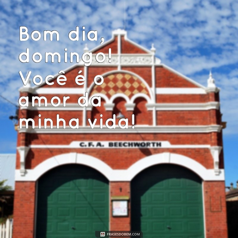 bom dia domingo amor da minha vida Bom dia, domingo! Você é o amor da minha vida!