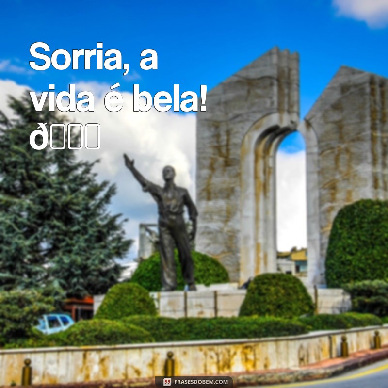 frases pequenas para whatsapp Sorria, a vida é bela! 😊