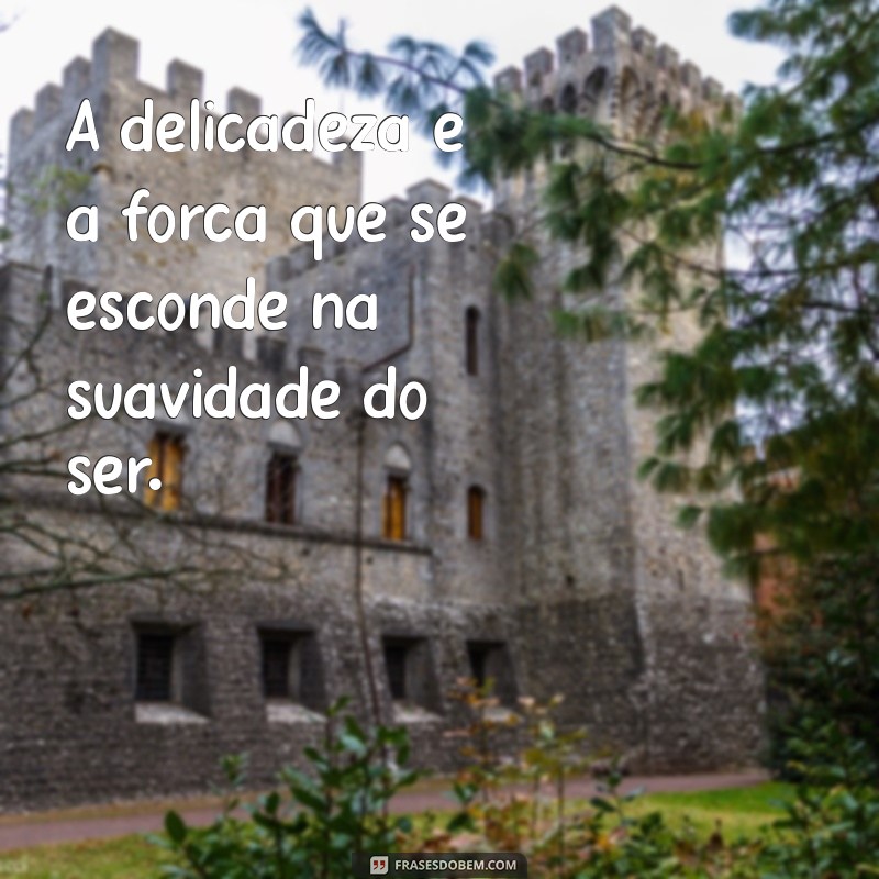 frases delicada A delicadeza é a força que se esconde na suavidade do ser.