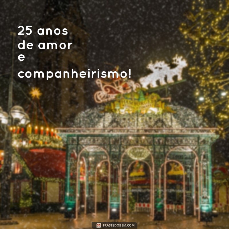 25 anos de casado 25 anos de amor e companheirismo!