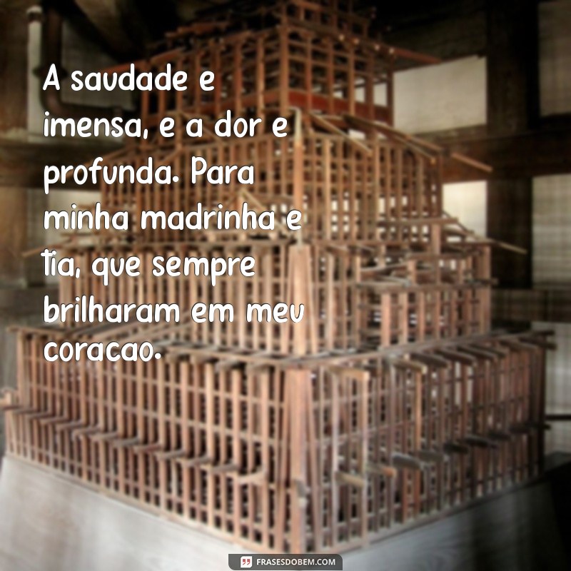 luto madrinha e tia A saudade é imensa, e a dor é profunda. Para minha madrinha e tia, que sempre brilharam em meu coração.