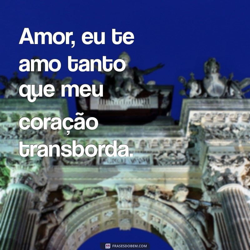 amor eu te amo tanto Amor, eu te amo tanto que meu coração transborda.