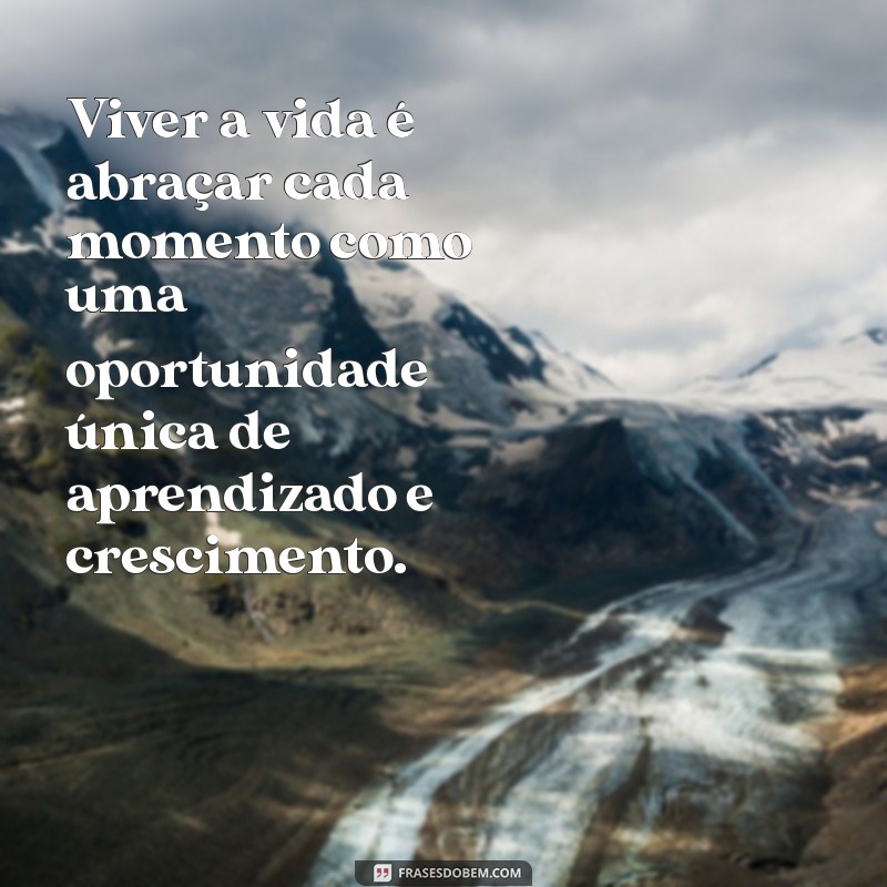 viver a vida mensagem Viver a vida é abraçar cada momento como uma oportunidade única de aprendizado e crescimento.