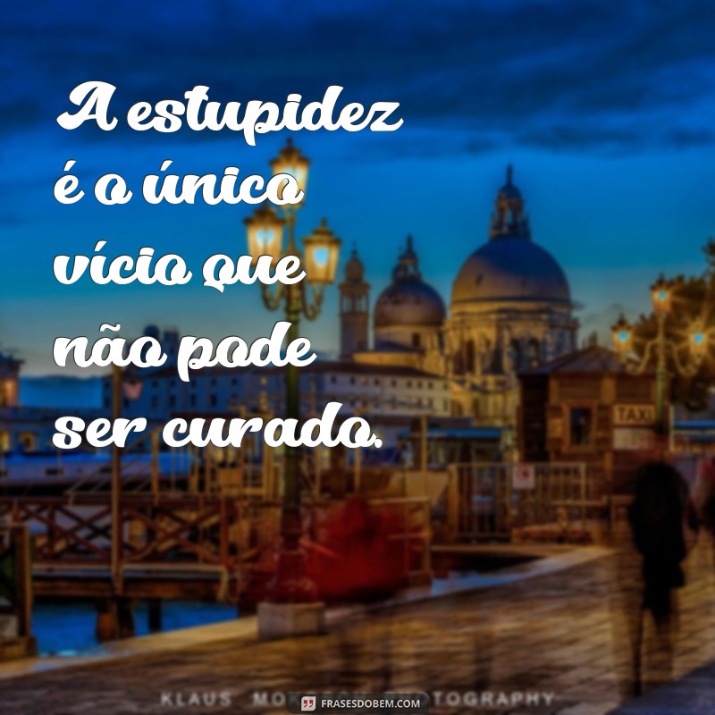 estupido A estupidez é o único vício que não pode ser curado.